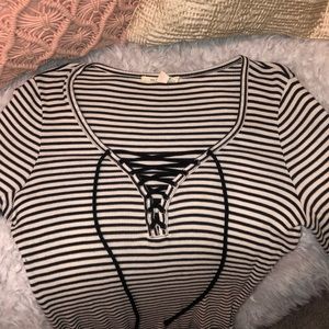 Long sleeve striped body suit